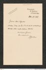 Nachlass Franz Steindachner, Brief von Hans Friedrich Gadow an Franz Steindachner (15.12.1909), Inv.Nr. 148.03, Seite 1